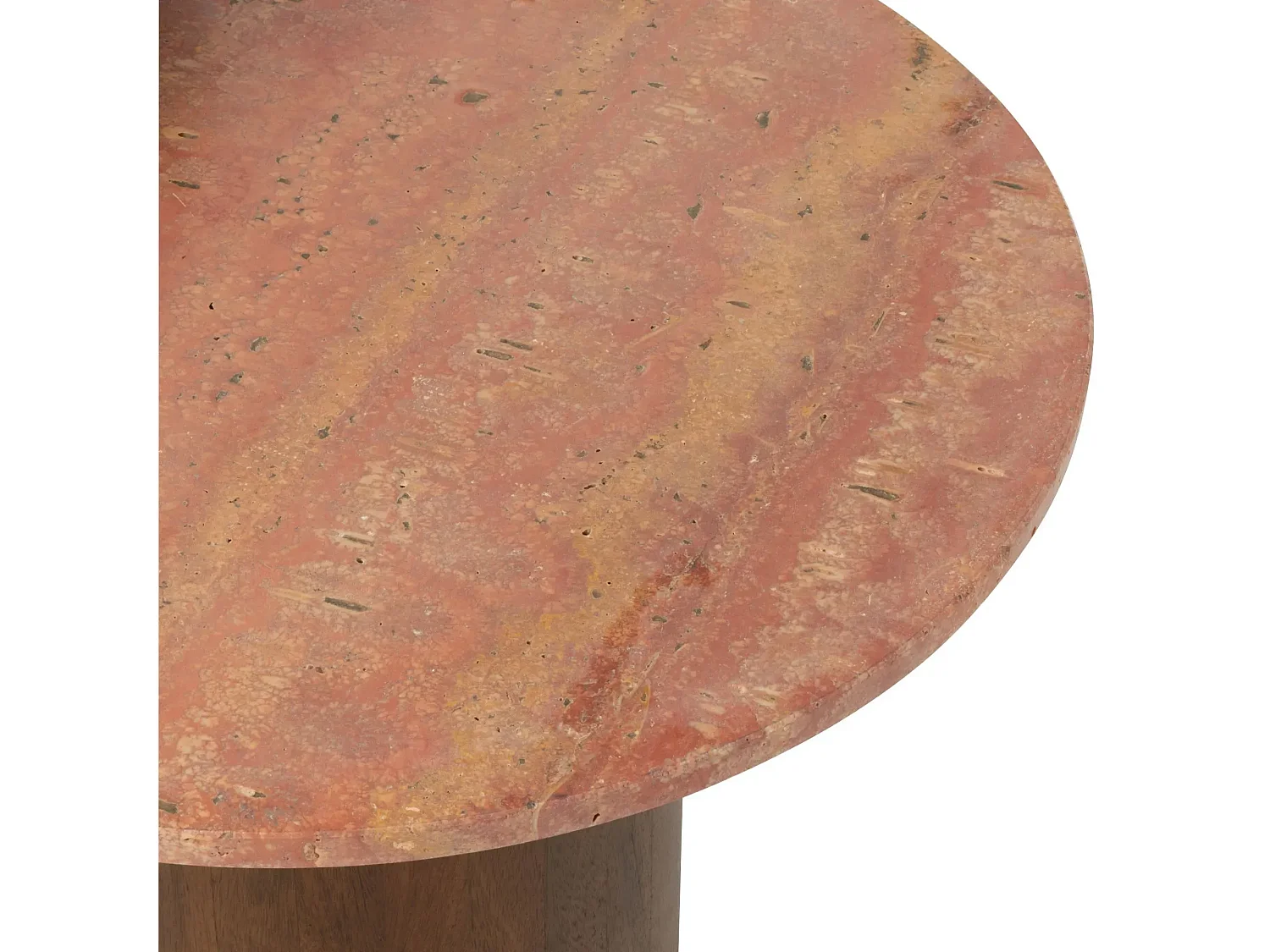 Tables basses en marbre terracotta et pied bois D56 (set de 2) - ASO