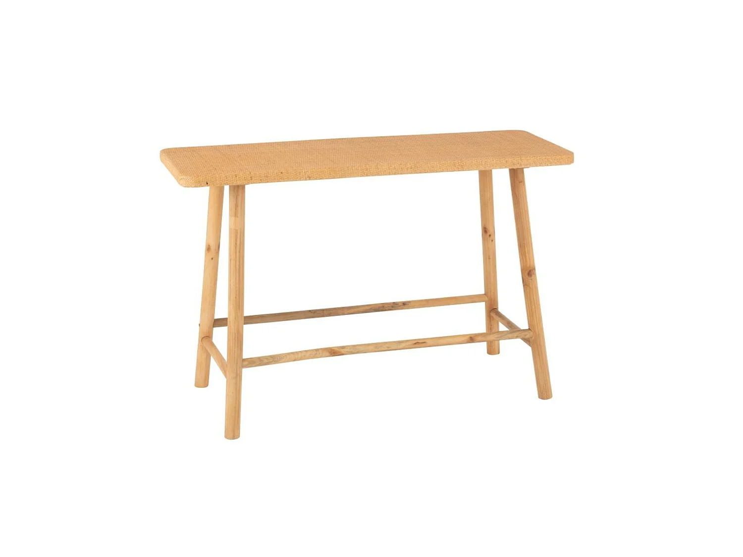 Console rectangulaire en pin et rotin naturel - LAOS