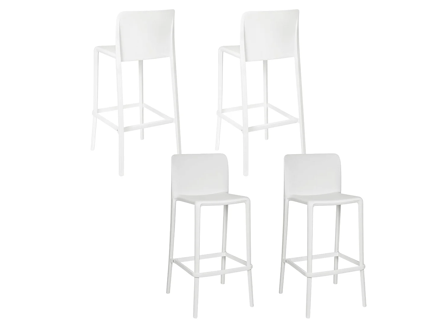 Tabourets de bar d'extérieur avec repose-pieds (lot de 4) - EOLE