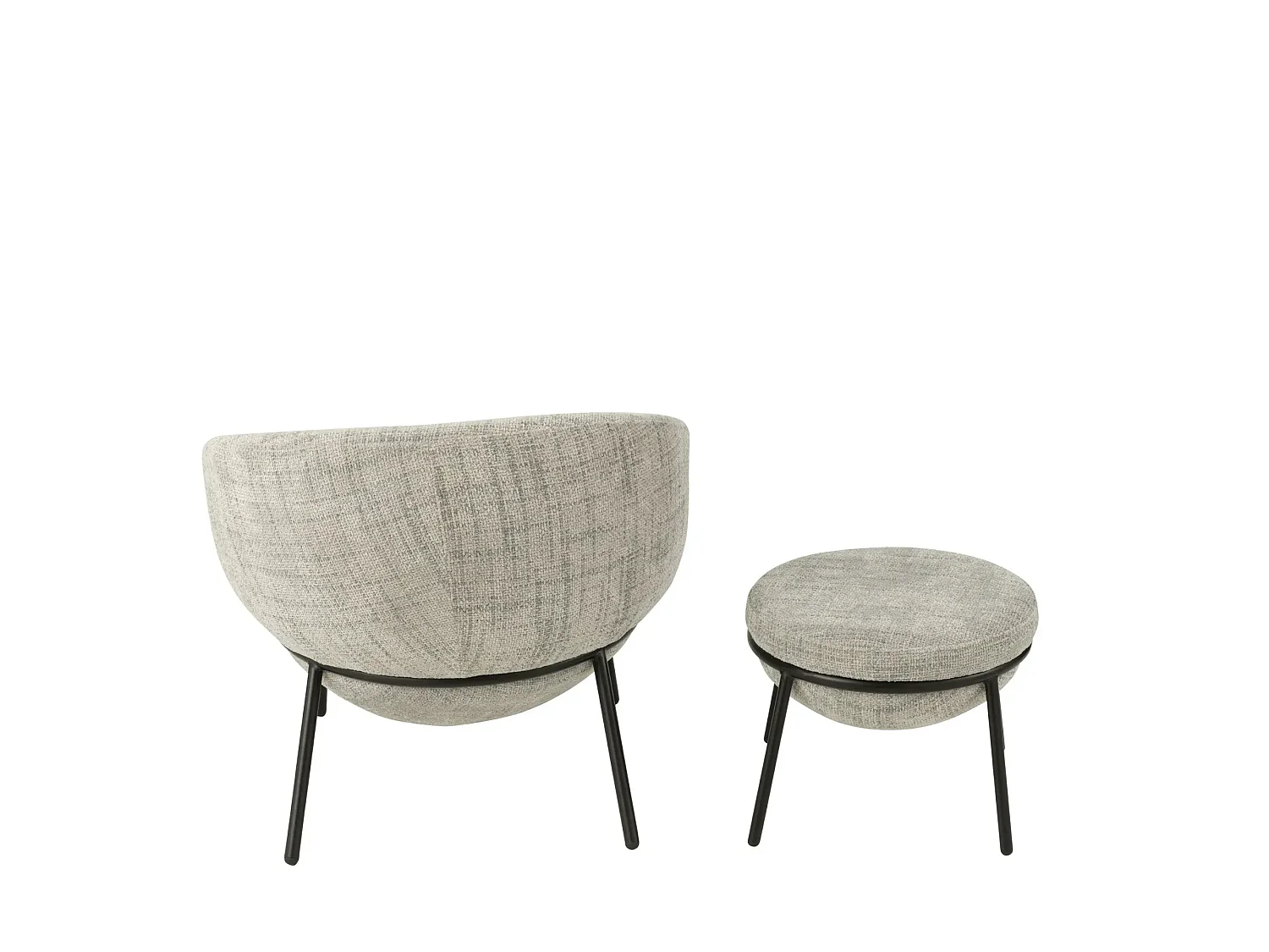 Fauteuil design et repose-pied en tissu - MERO
