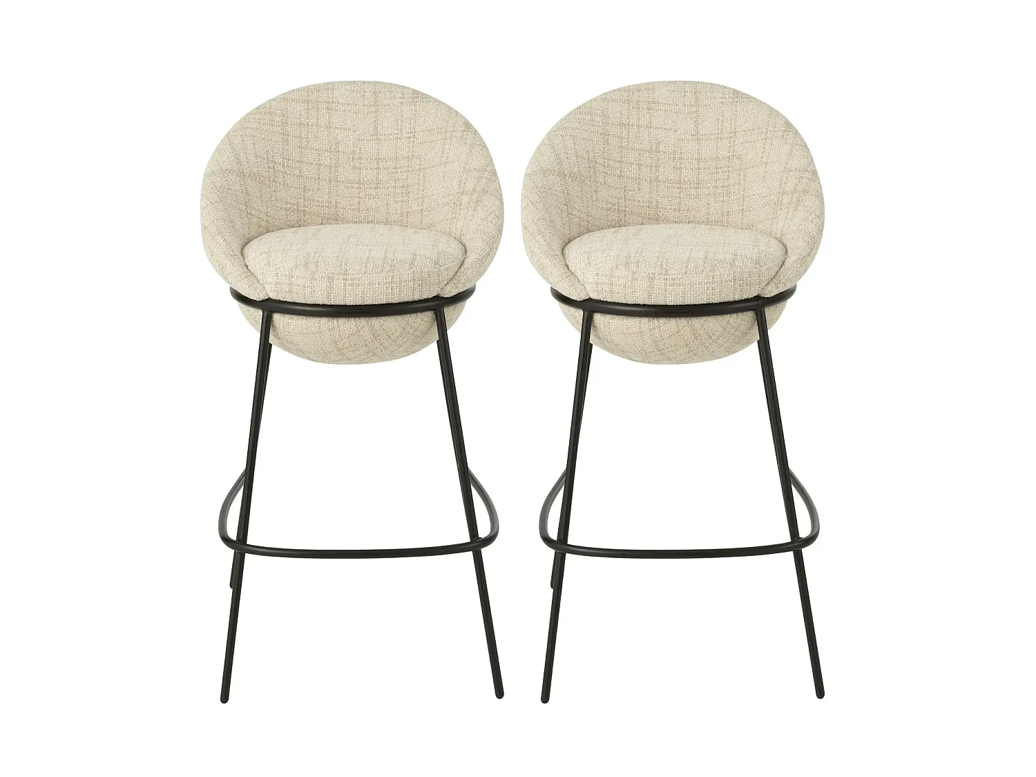 Tabourets de bar design en tissu (lot de 2) - MERO