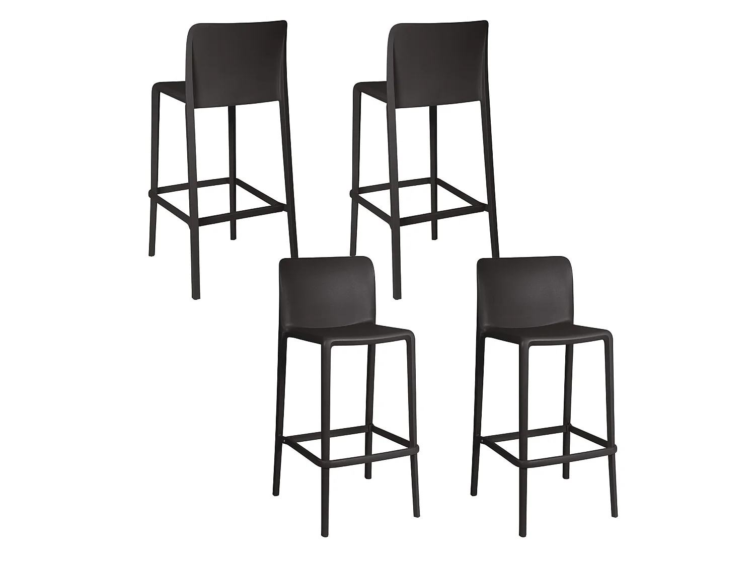 Tabourets de bar d'extérieur avec repose-pieds (lot de 4) - EOLE