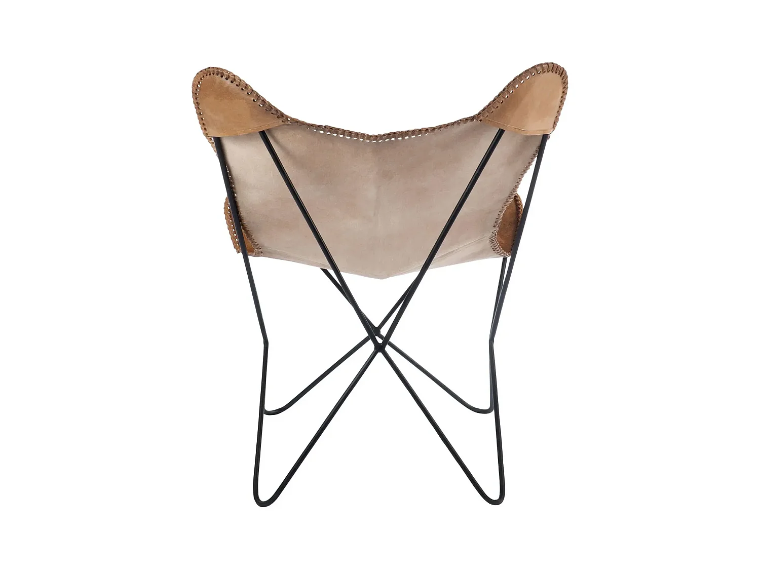 Fauteuil papillon en métal et cuir - ALTO