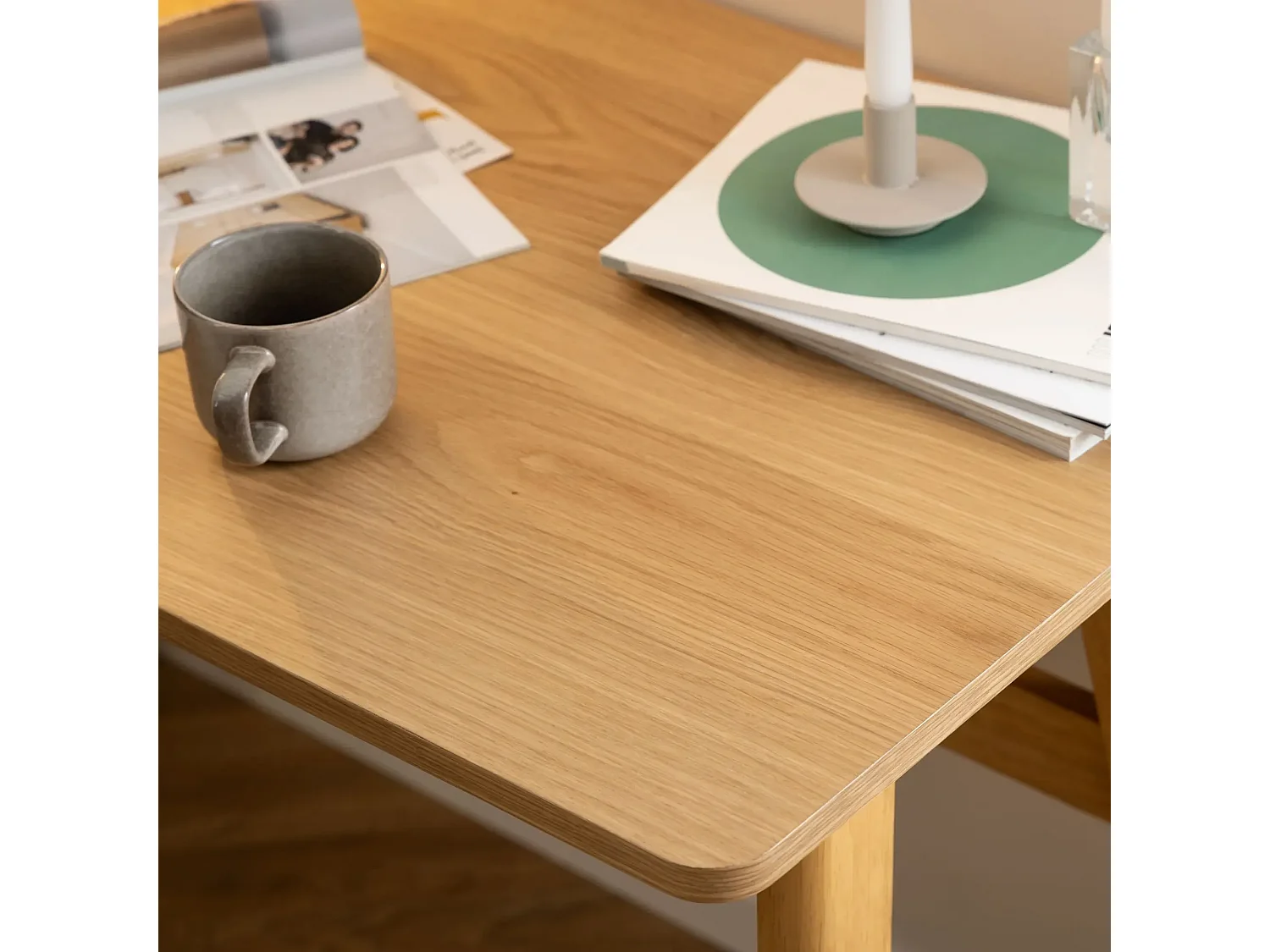 Bureau scandinave en chêne naturel 1 tiroir L120 - BARNELL