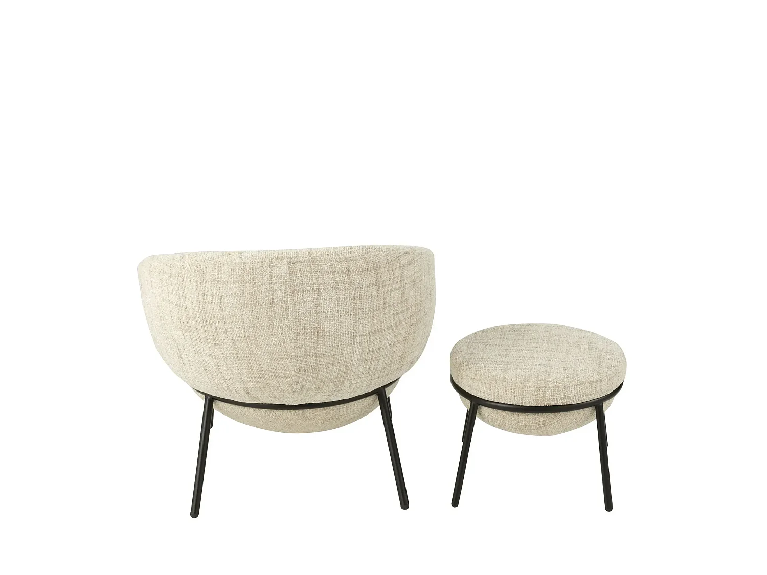 Fauteuil design et repose-pied en tissu - MERO