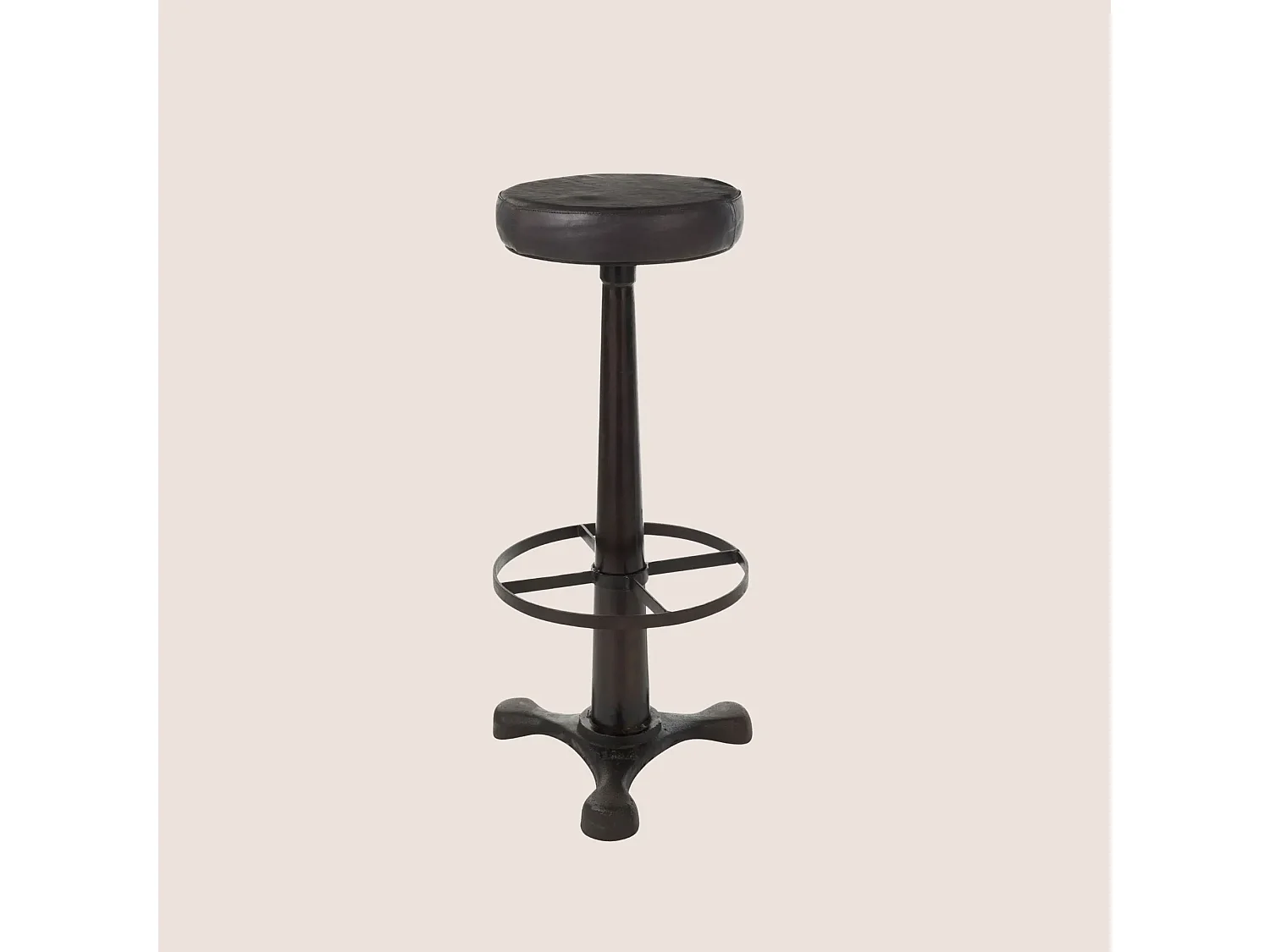Tabouret de bar en métal et cuir - TANIS