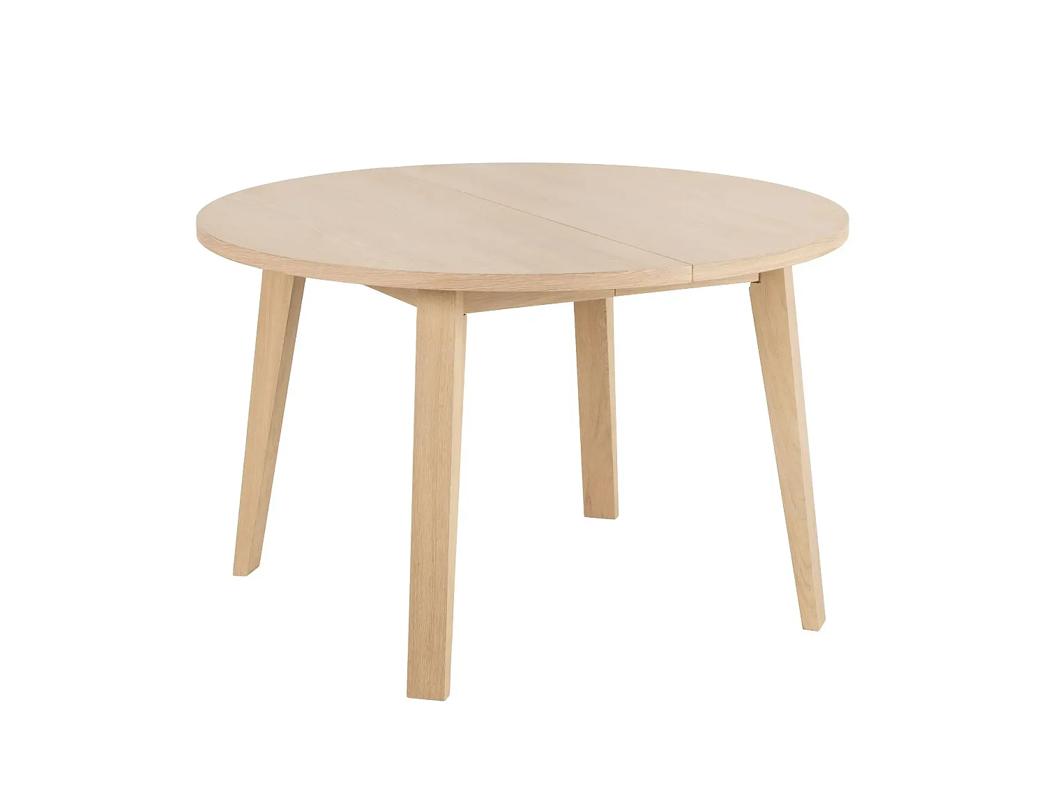 Table ronde extensible en chêne blanchi L120/220 4/8 places - ALISIA