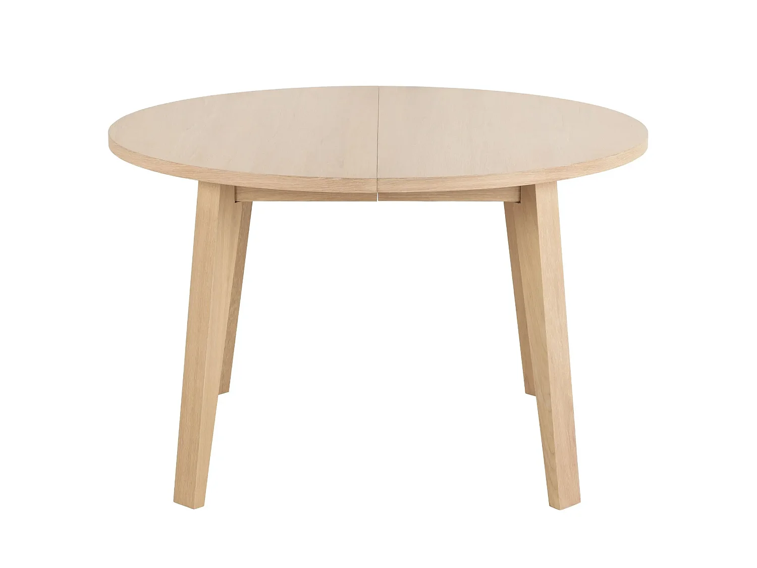Table ronde extensible en chêne blanchi L120/220 4/8 places - ALISIA