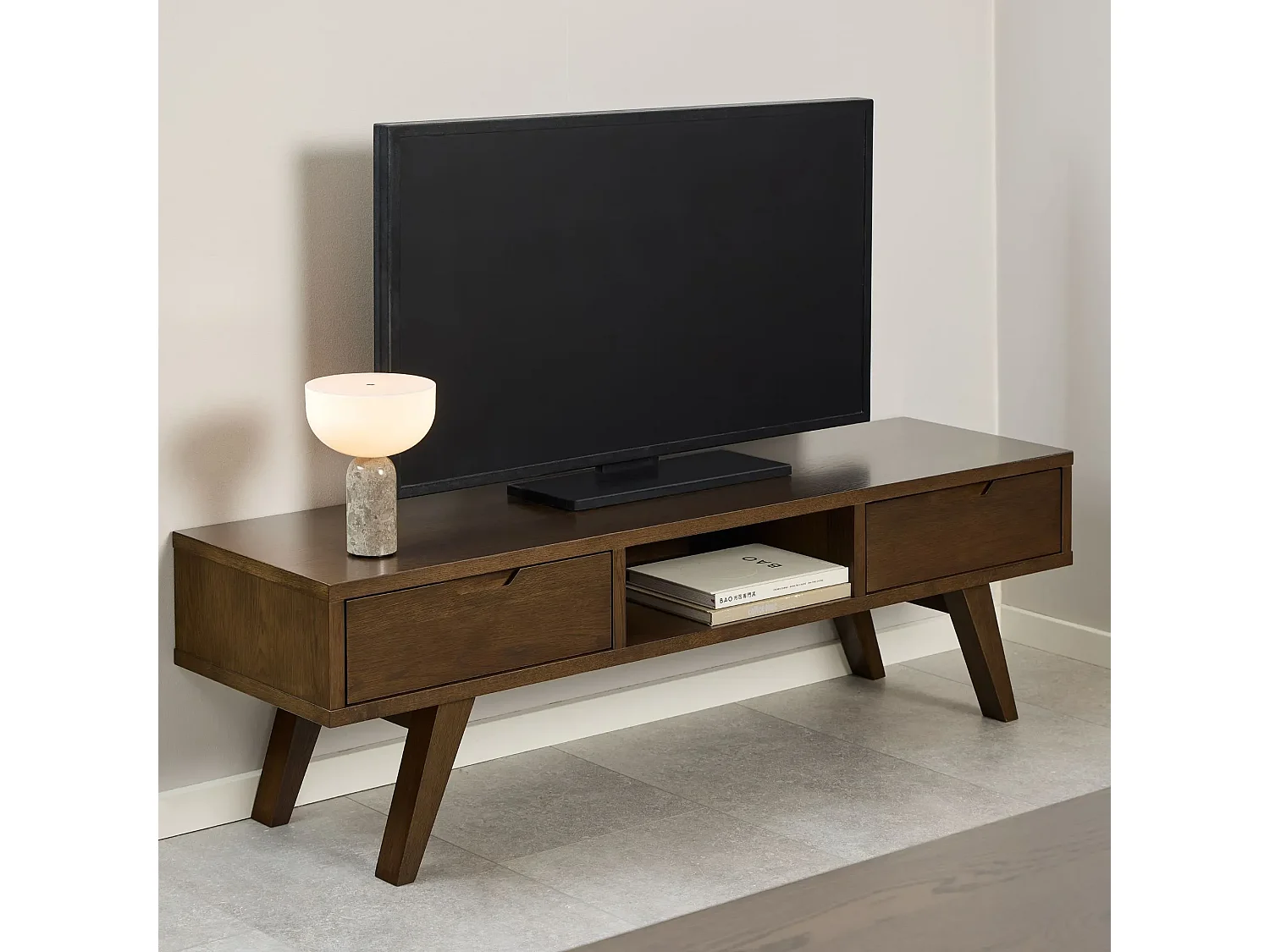Meuble TV scandinave en chêne fumé L150 - ALISIA