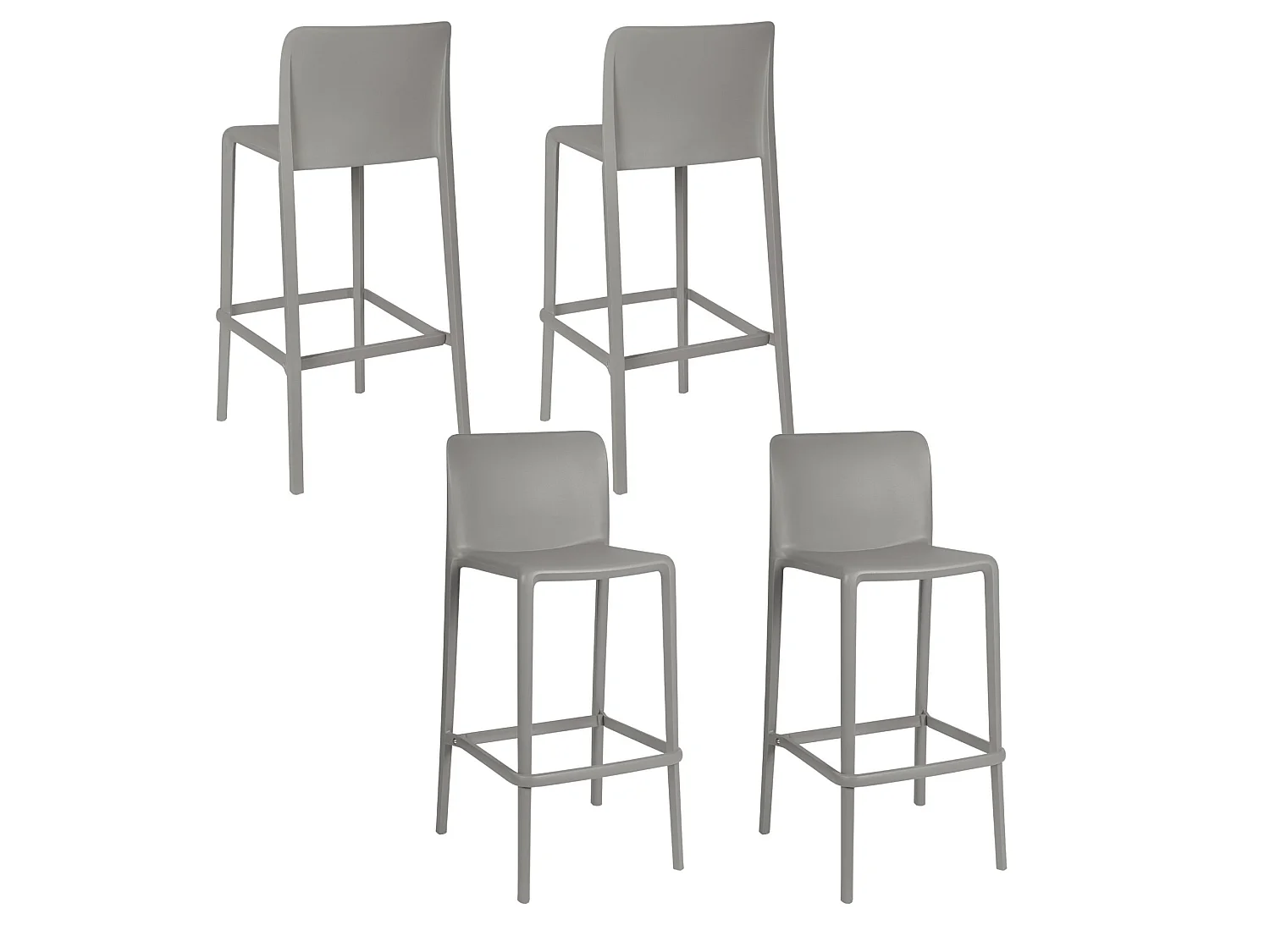 Tabourets de bar d'extérieur avec repose-pieds (lot de 4) - EOLE