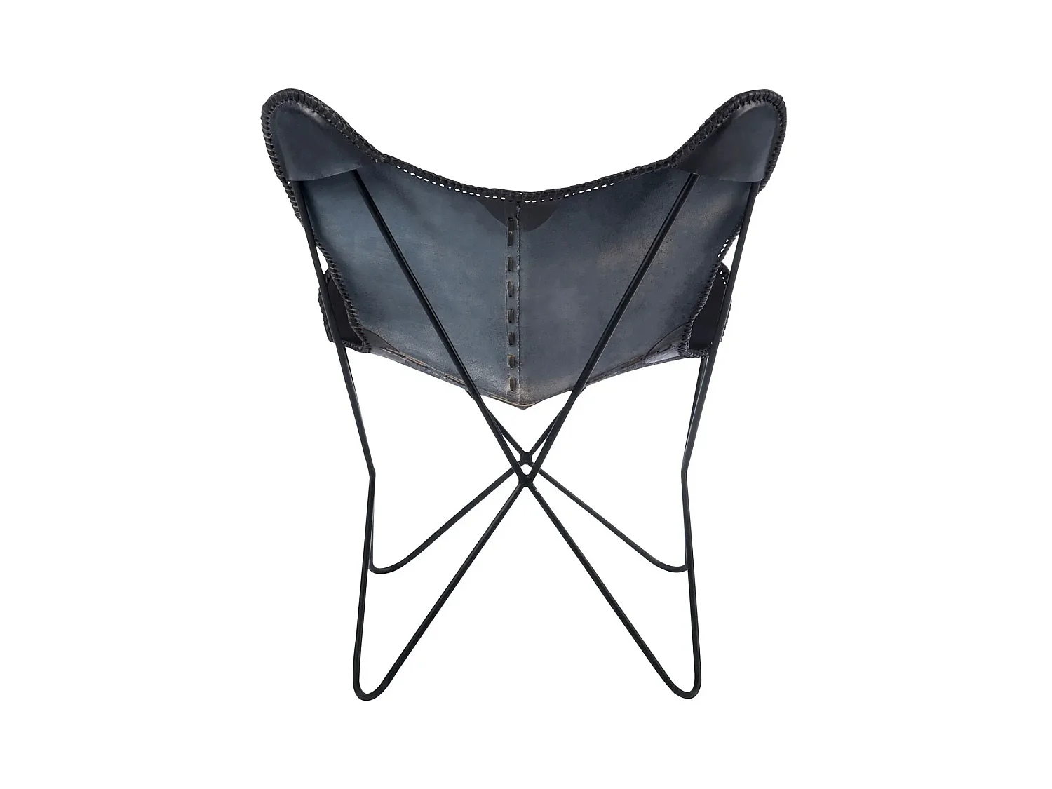 Fauteuil papillon en métal et cuir - ALTO