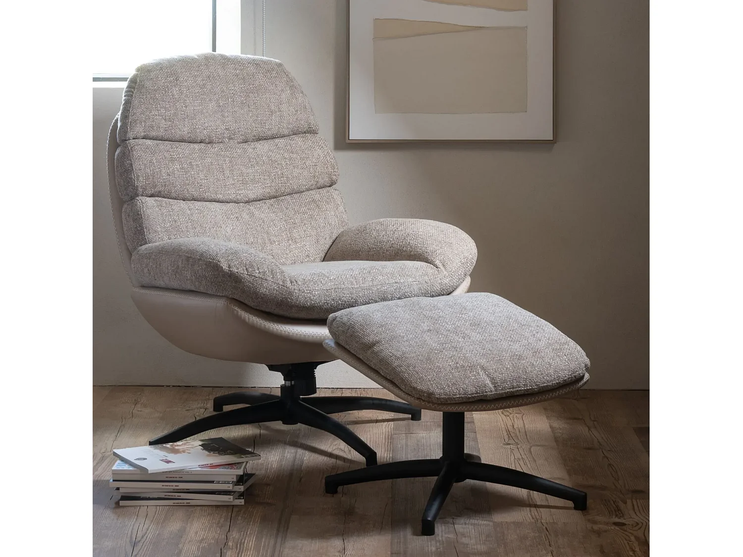 Fauteuil relax pivotant avec repose pieds - ALLINE