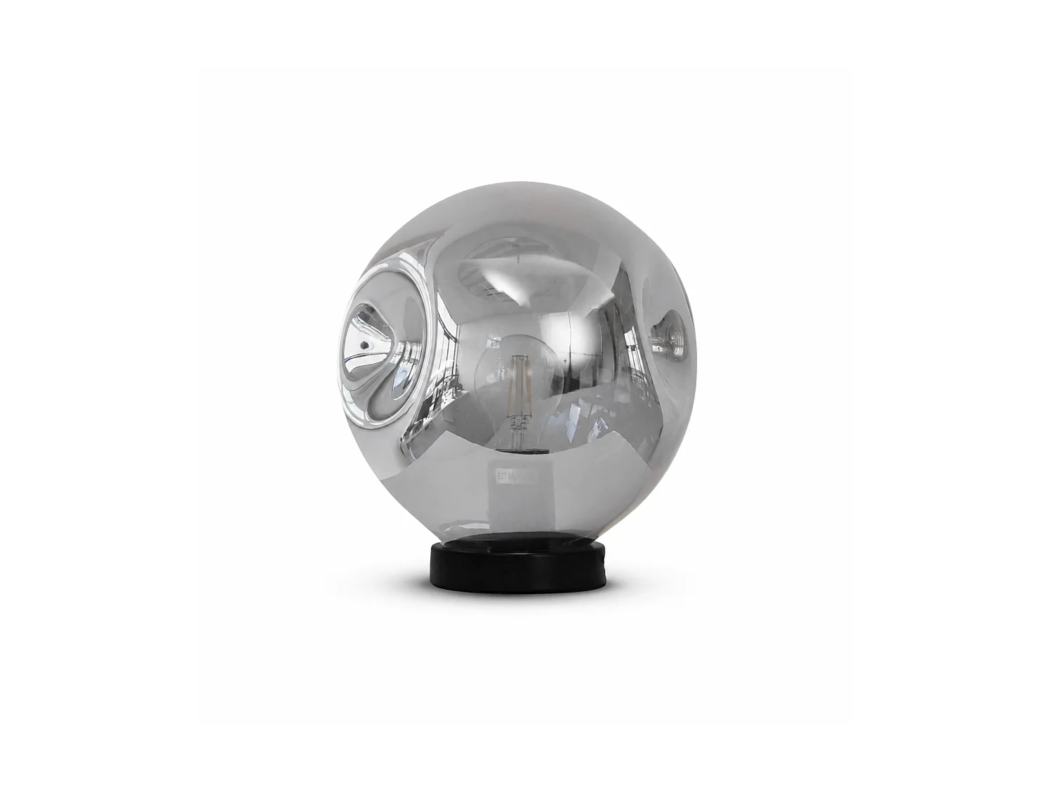 Lampe à poser chrome en verre et métal   - Brume