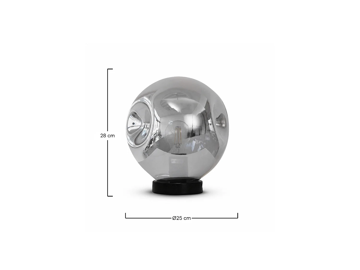 Lampe à poser chrome en verre et métal   - Brume