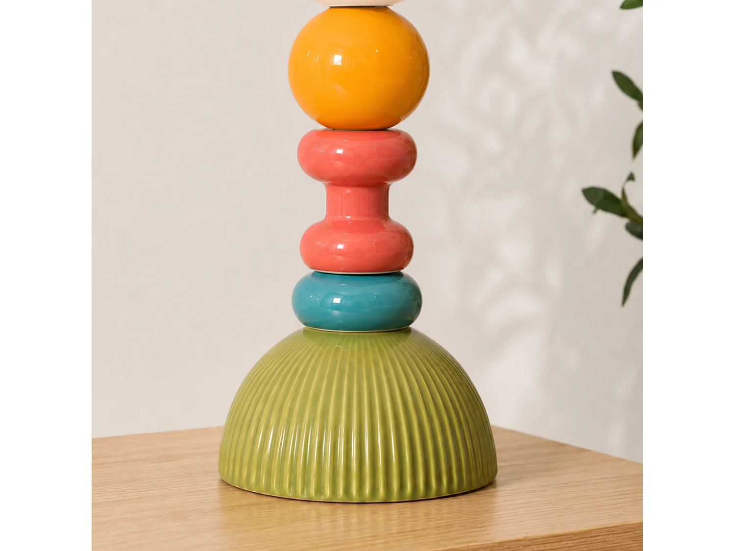 Lámpara de mesa de cerámica multicolor - Pili