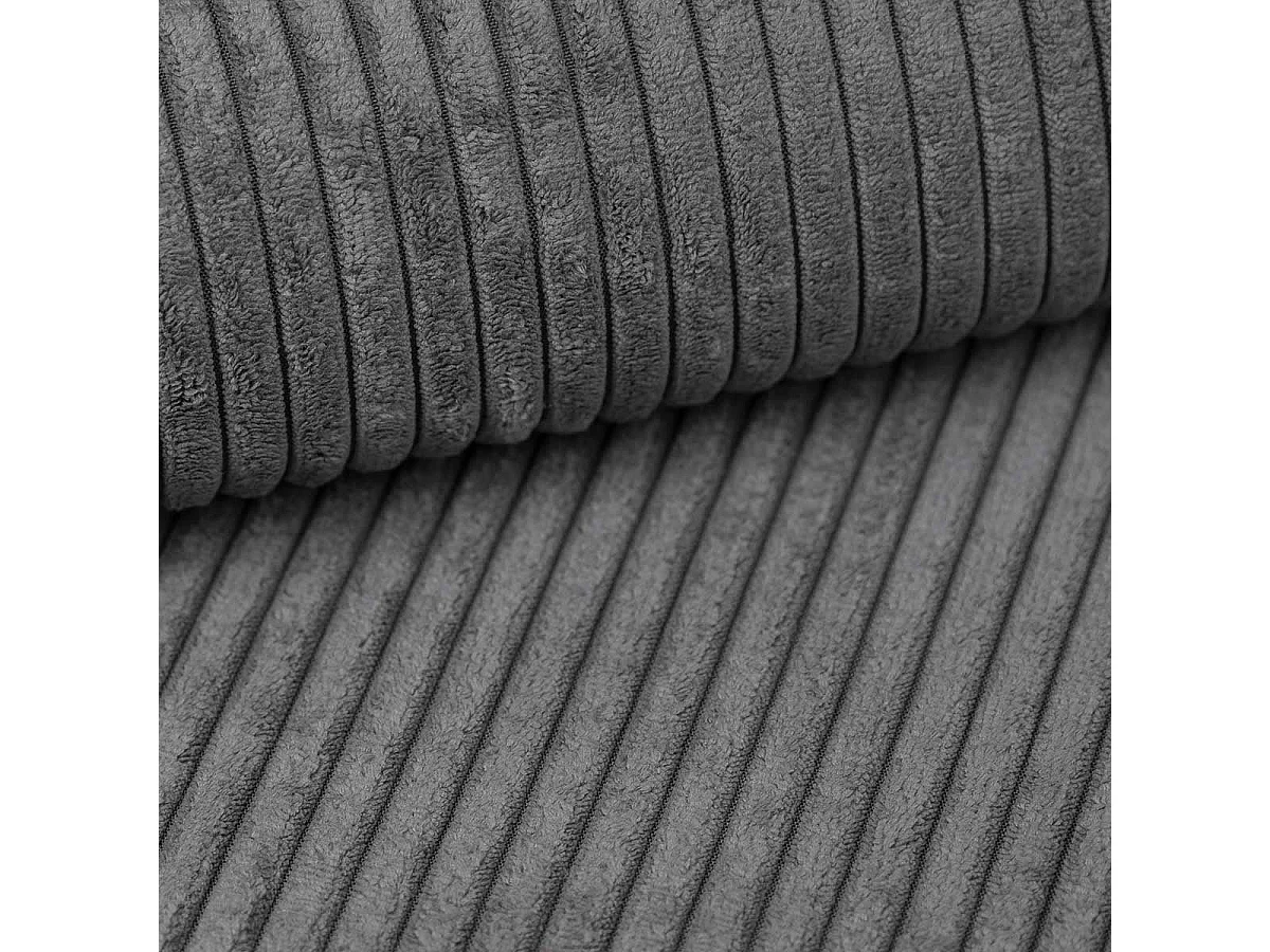 Canapé d'angle gauche convertible 3 places avec coffre en tissu gris PAOLA