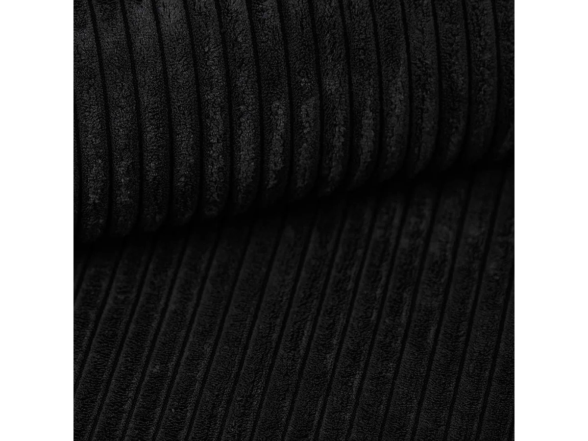 Canapé d'angle gauche convertible 3 places avec coffre en tissu noir PAOLA