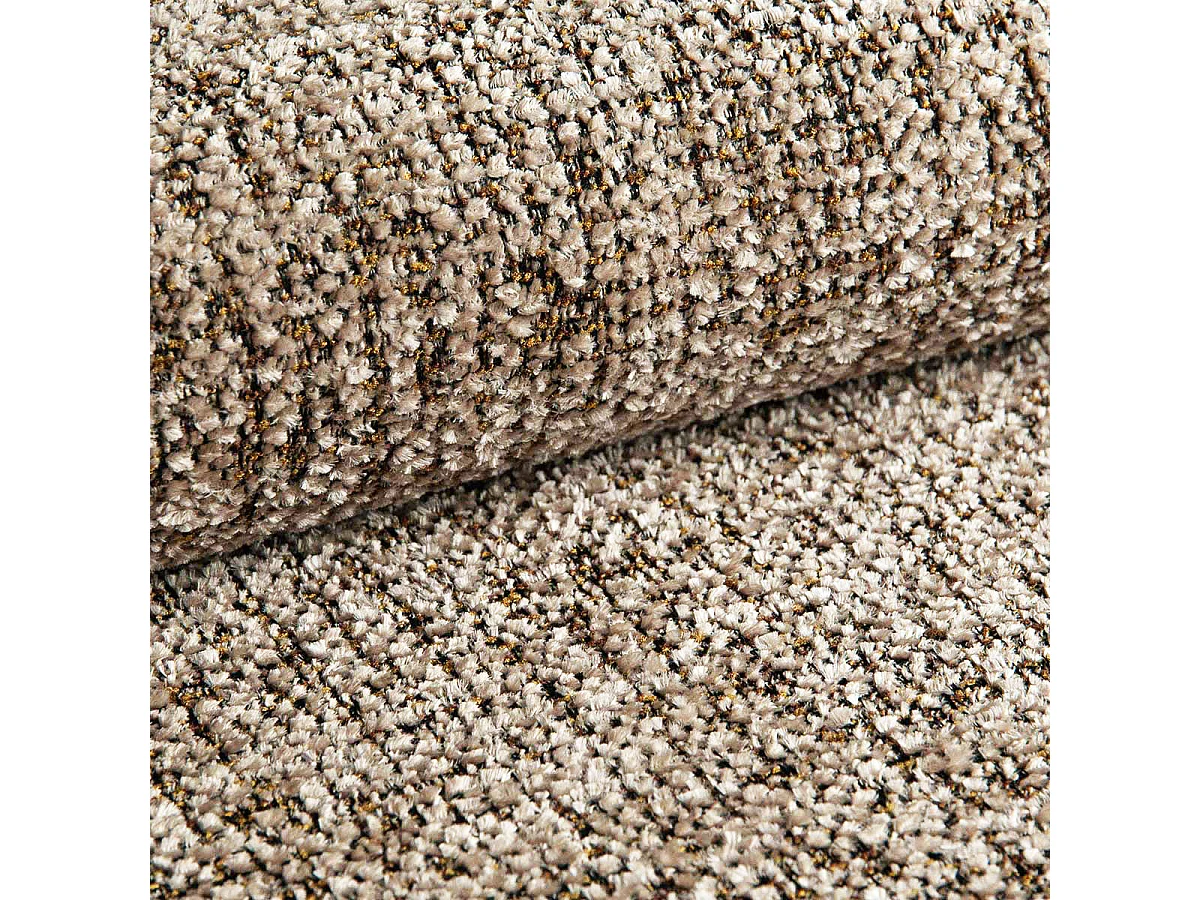 Canapé convertible 5 places avec coffre en tissu chiné beige VITTORIA