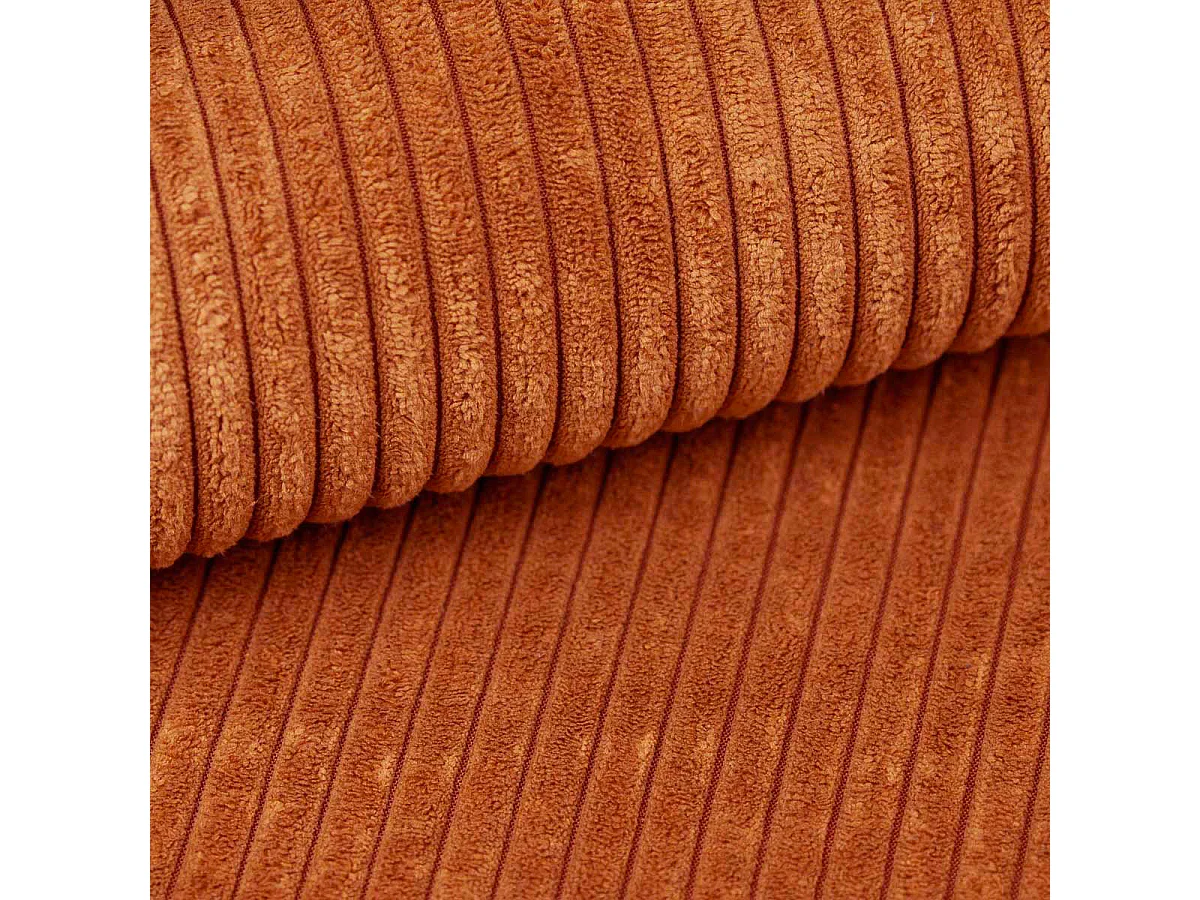 Canapé d'angle gauche convertible 3 places avec coffre en tissu rouge PAOLA