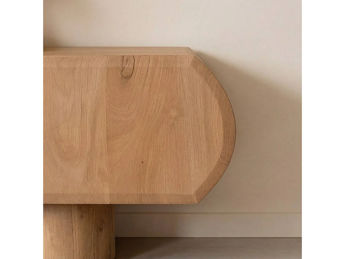 Meuble TV en bois de manguier et en marbre Orinelle