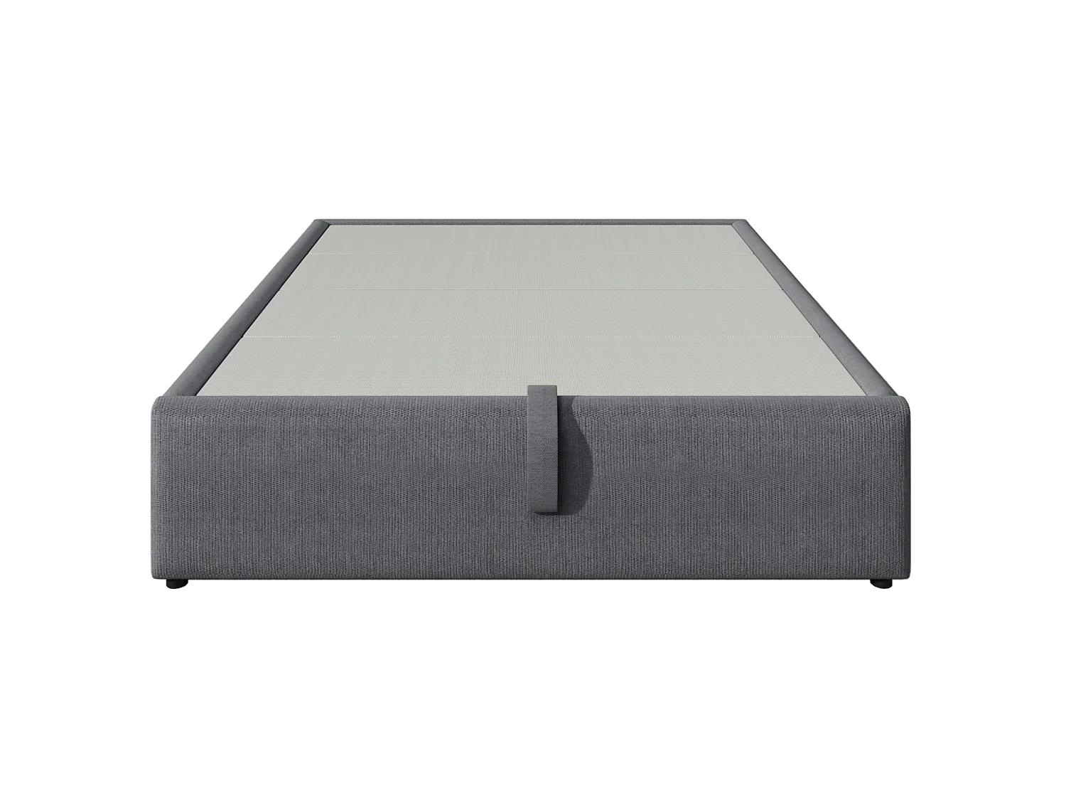 Letto contenitore 160x200 cm con spazio di archiviazione, porte USB e Type-C, senza testiera, in lino grigio, materasso non incluso