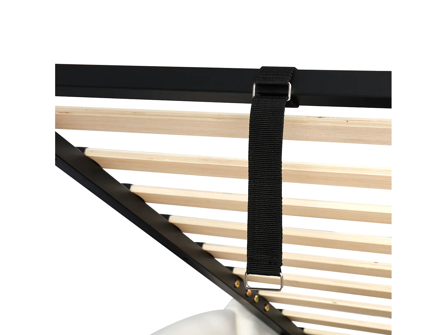 Lit coffre 140x190 cm avec rangement hydraulique, ports USB et Type-C, en velours, beige, sans matelas