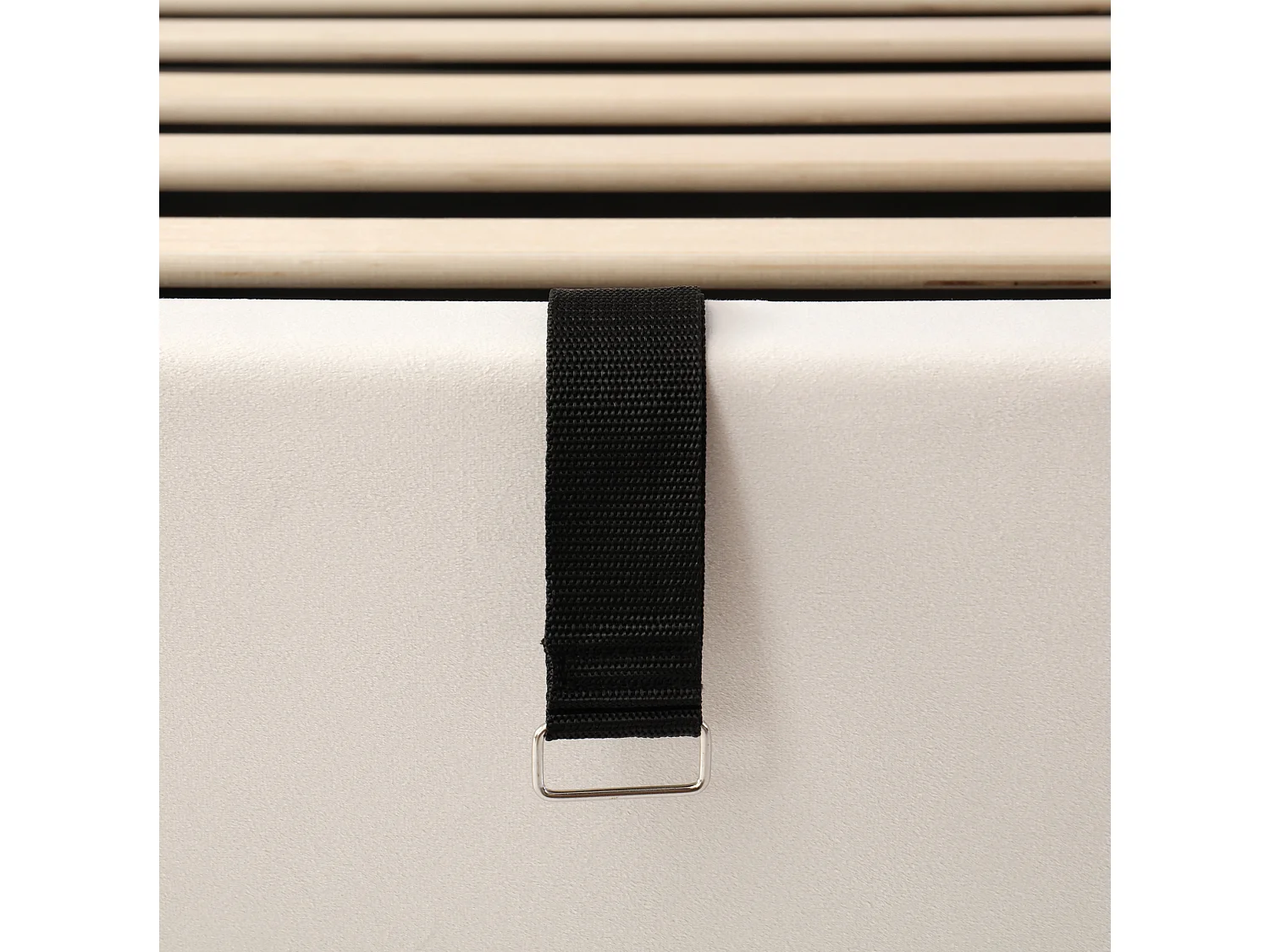 Lit coffre pour enfant 140x190 cm avec rangement hydraulique, tête de lit, en velours, beige, sans matelas