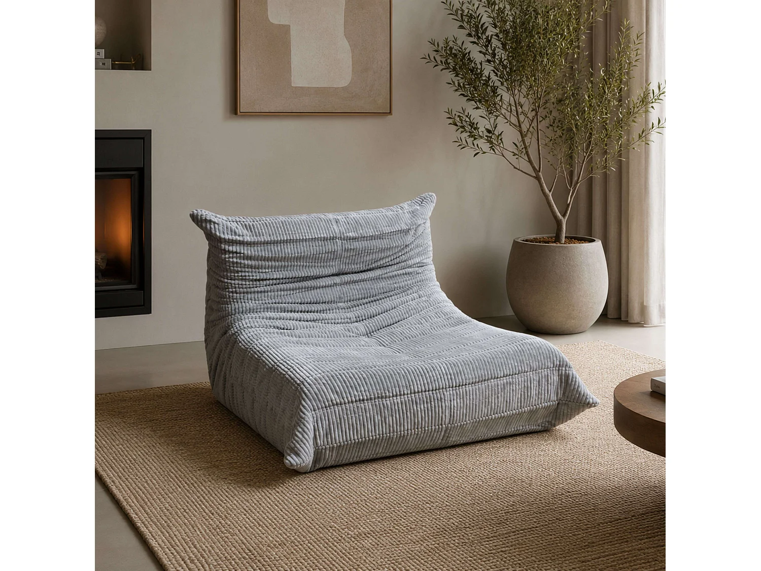 Puff sillón Cloud gris claro espuma alta densidad