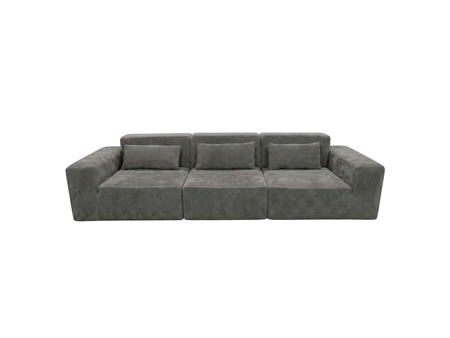 Sofá modular Horizon cinza escuro de 3 lugares, 307 cm