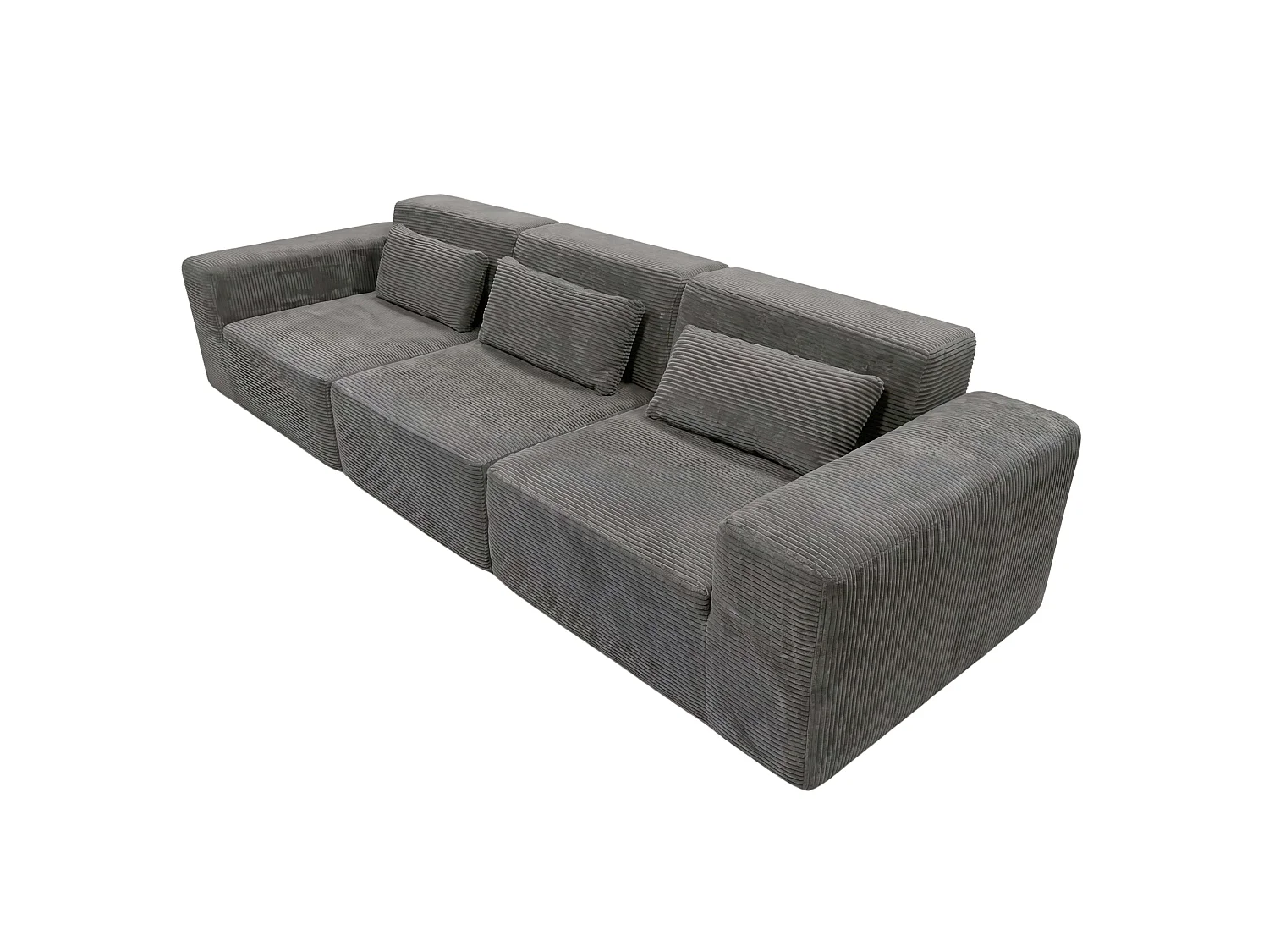Sofá modular Horizon cinza escuro de 3 lugares, 307 cm