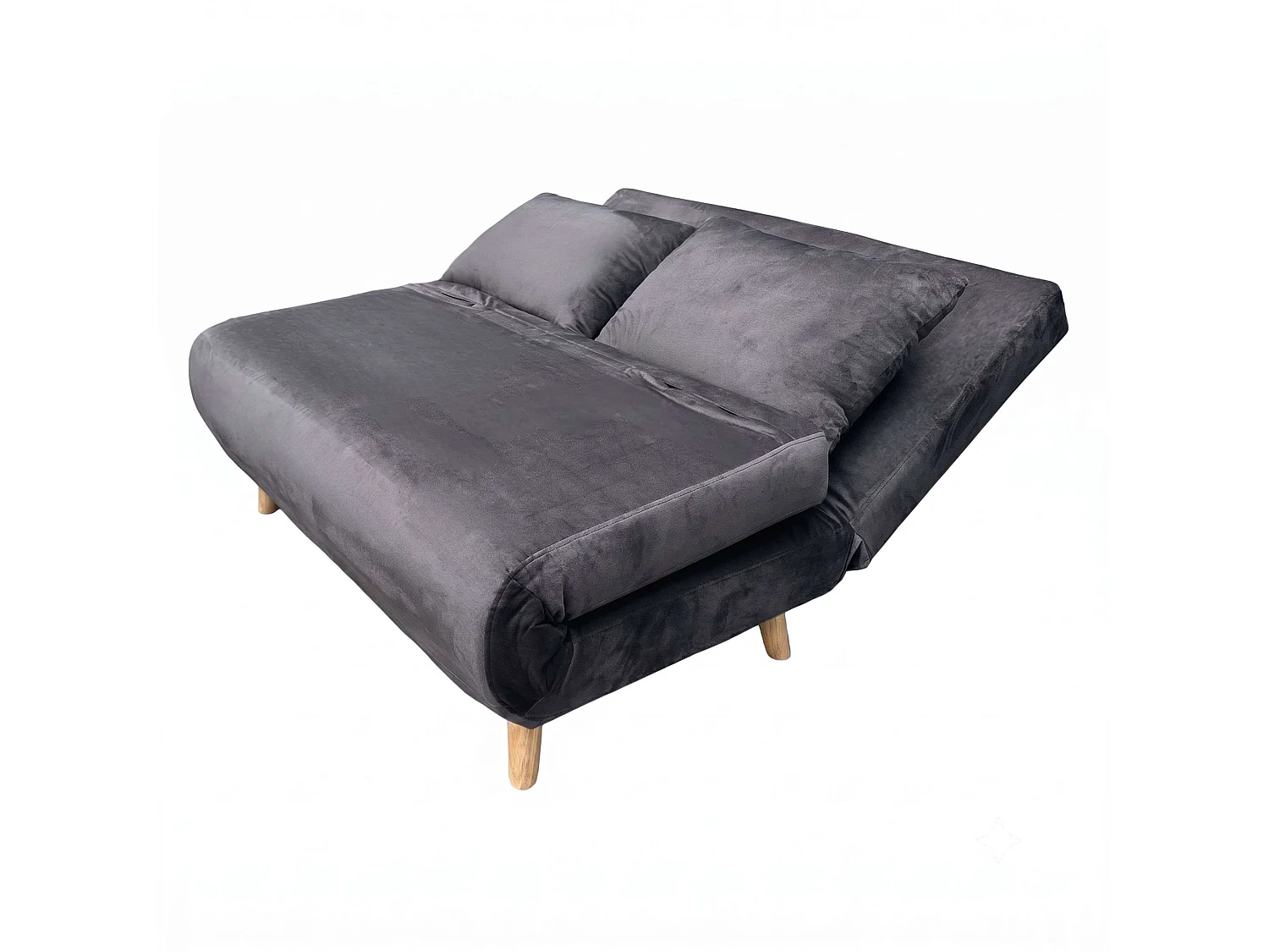 Sofá-cama Nordic Duo de 2 lugares, cinza escuro, 118 cm