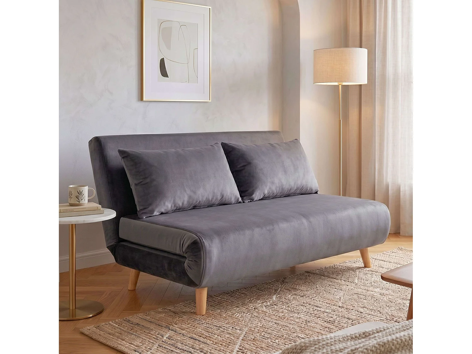 Sillón cama 2 plazas Nórdic Duo Gris Oscuro 118 cm