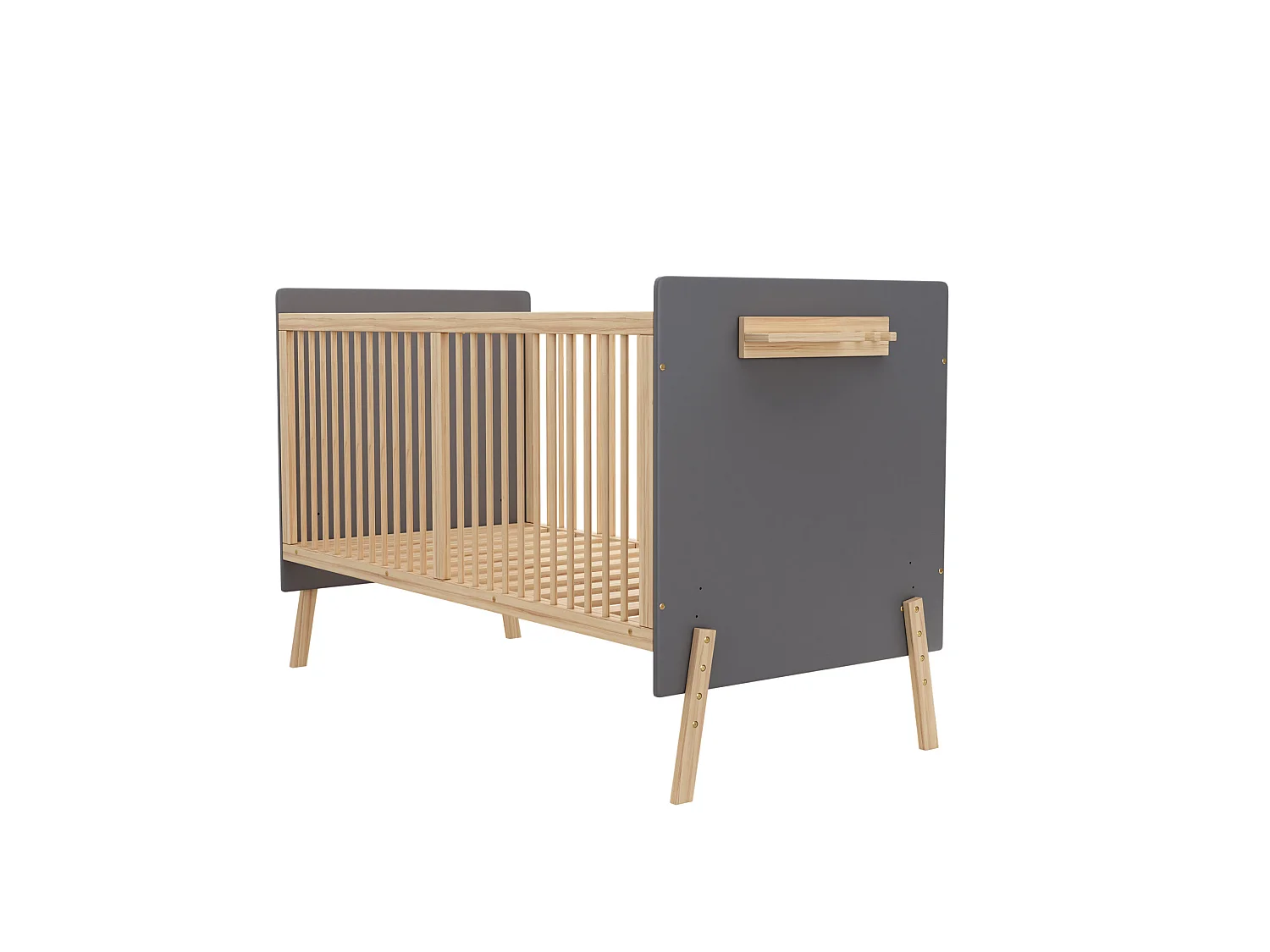 Lit bébé 140x70 cm évolutif 3 hauteurs, en bois, bleu, sans matelas