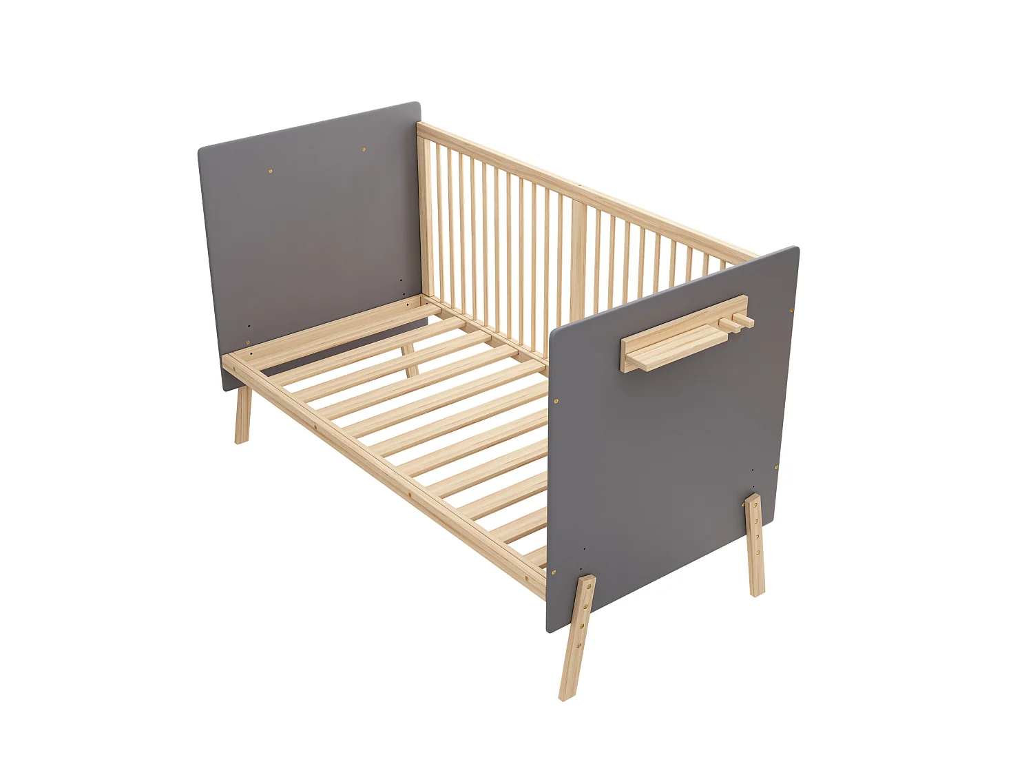 Lit bébé 140x70 cm évolutif 3 hauteurs, en bois, bleu, sans matelas