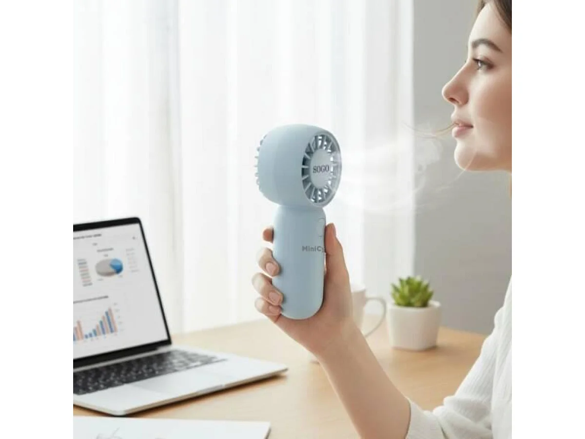Ventilador de mano Sogo VEN-SS-21145-BL 3W 3 velocidades azul