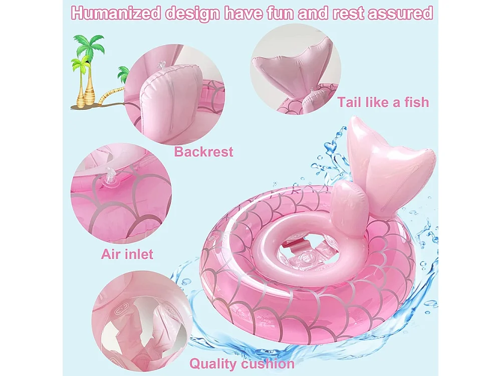 Bouée de natation-bague de natation pour enfant - diamètre intérieur 20 cm,extérieur 60 cm