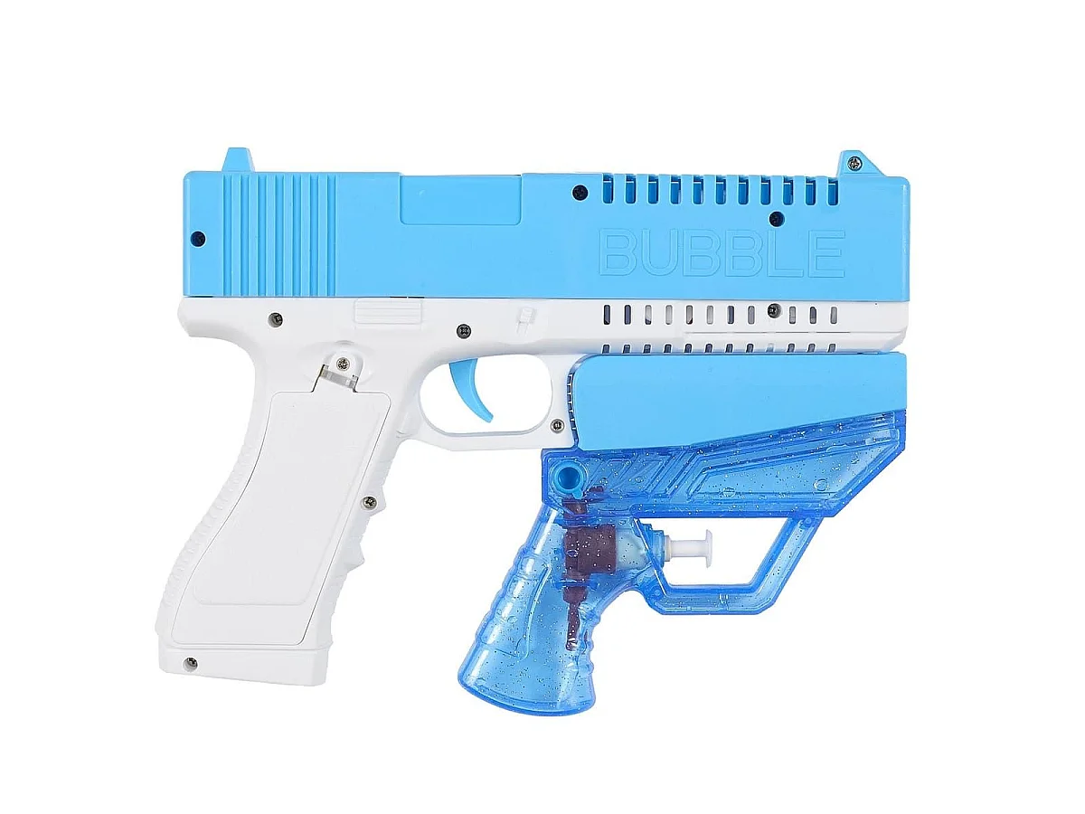 Pistolet 2 en 1 détachable à eau et bulles fonctionnant avec pile bleu et blanc