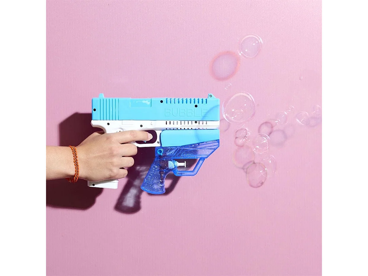 Pistolet 2 en 1 détachable à eau et bulles fonctionnant avec pile bleu et blanc