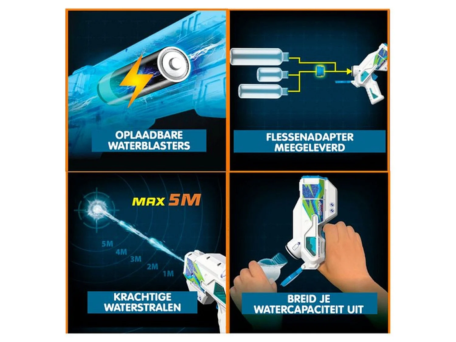 Pistolet à eau élétronique Hydromad mini blaster pack 2