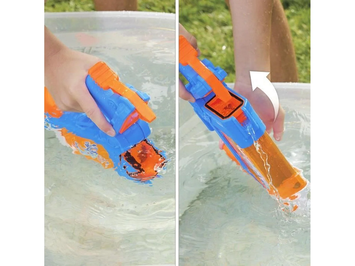 Pistolet à eau avec 4 styles de jet Super Soaker Flip Fill, 887 ml