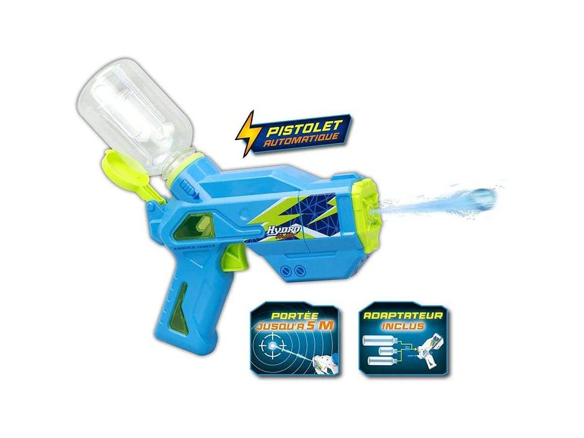SILVERLIT Hydro Mad Mini pistolet à eau électronique rechargeable - portée 5 m