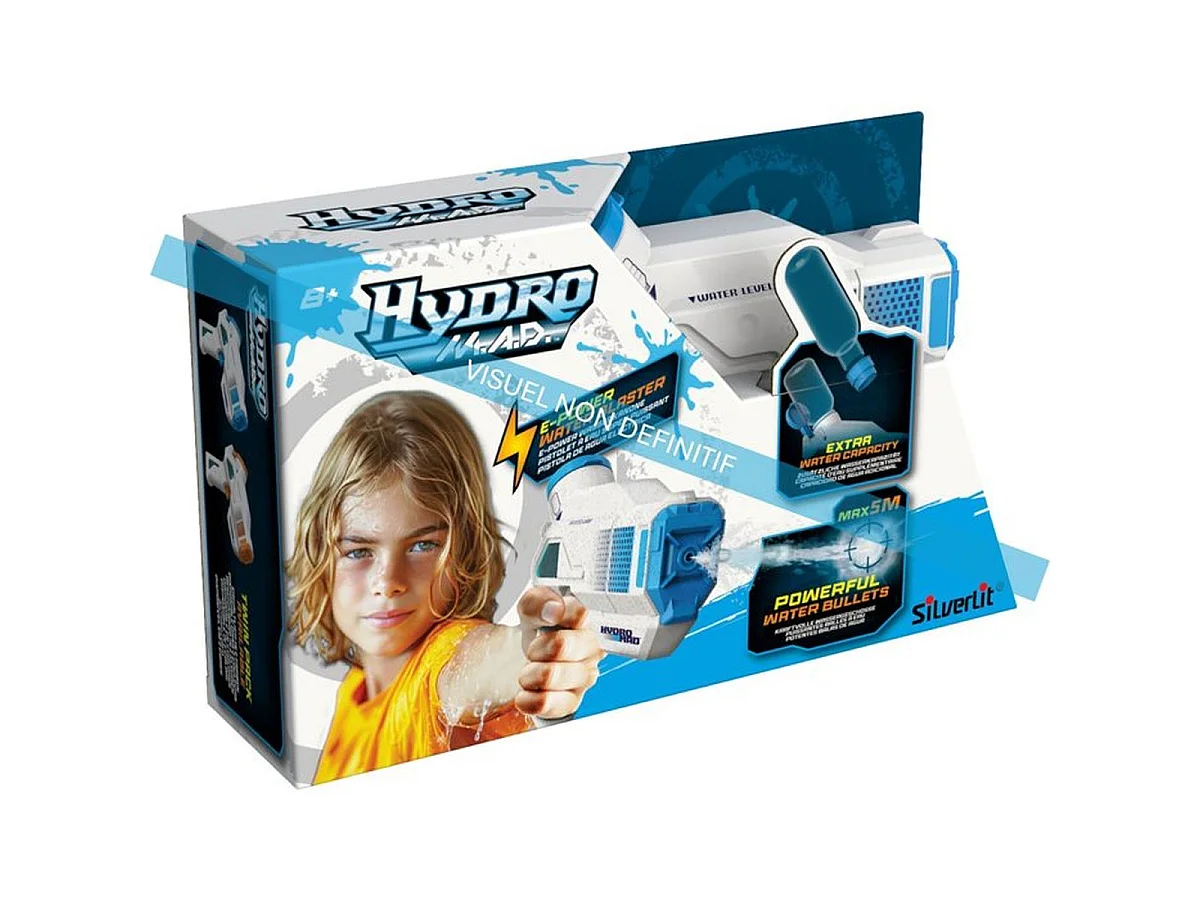 SILVERLIT Hydro Mad Mini pistolet à eau électronique rechargeable - portée 5 m