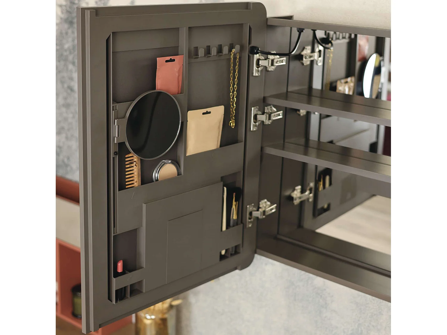 Armoire de toilette miroir LED Variable L78x70 cm avec commande ON/OFF et anti-buée en façade - AURA
