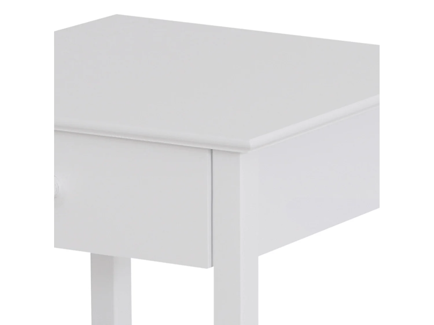 Neka White Bedside Table Drawer and Open Shelf 39x39x61cm