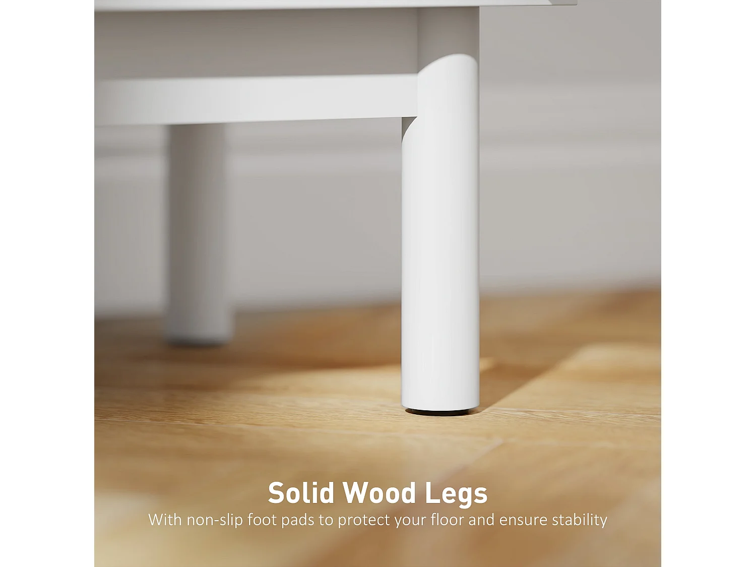 Luna White Rattan Bedside Table With Door Wooden Legs Adjustable Shelf