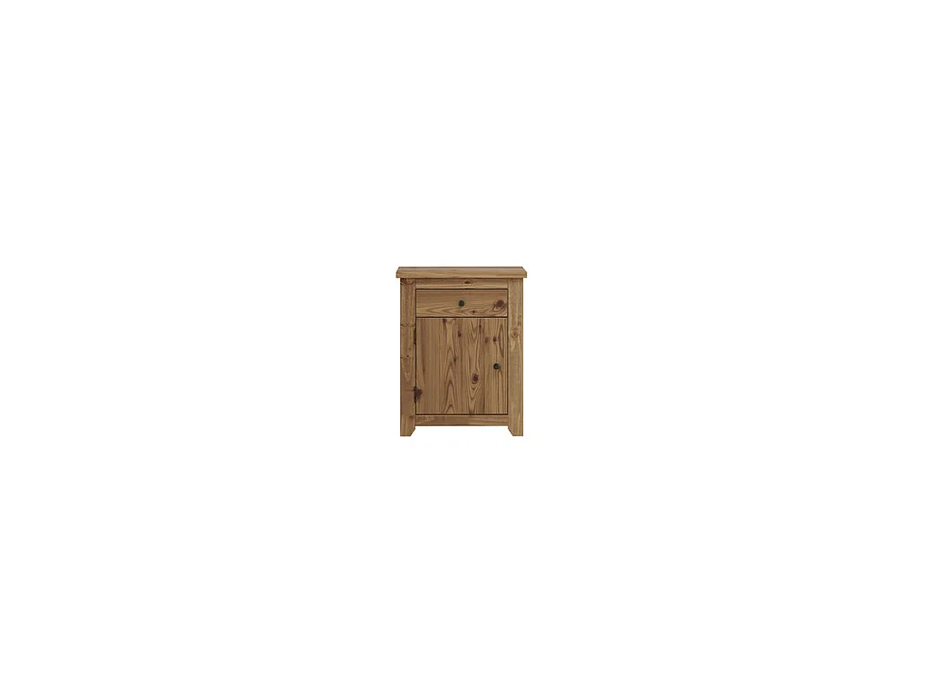 Tralee Brown Solid Pine Bedside Table 1 Drawer 1 Door