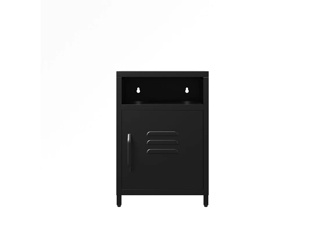 Sassafras Industrial Black Metal Bedside Table 1 Door