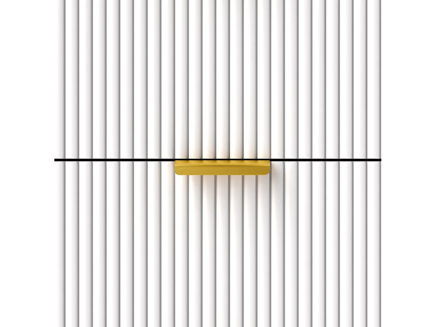 Refa White 4 Drawer Bedside Storage Table Elegant Ridged Fronts Gold Handles