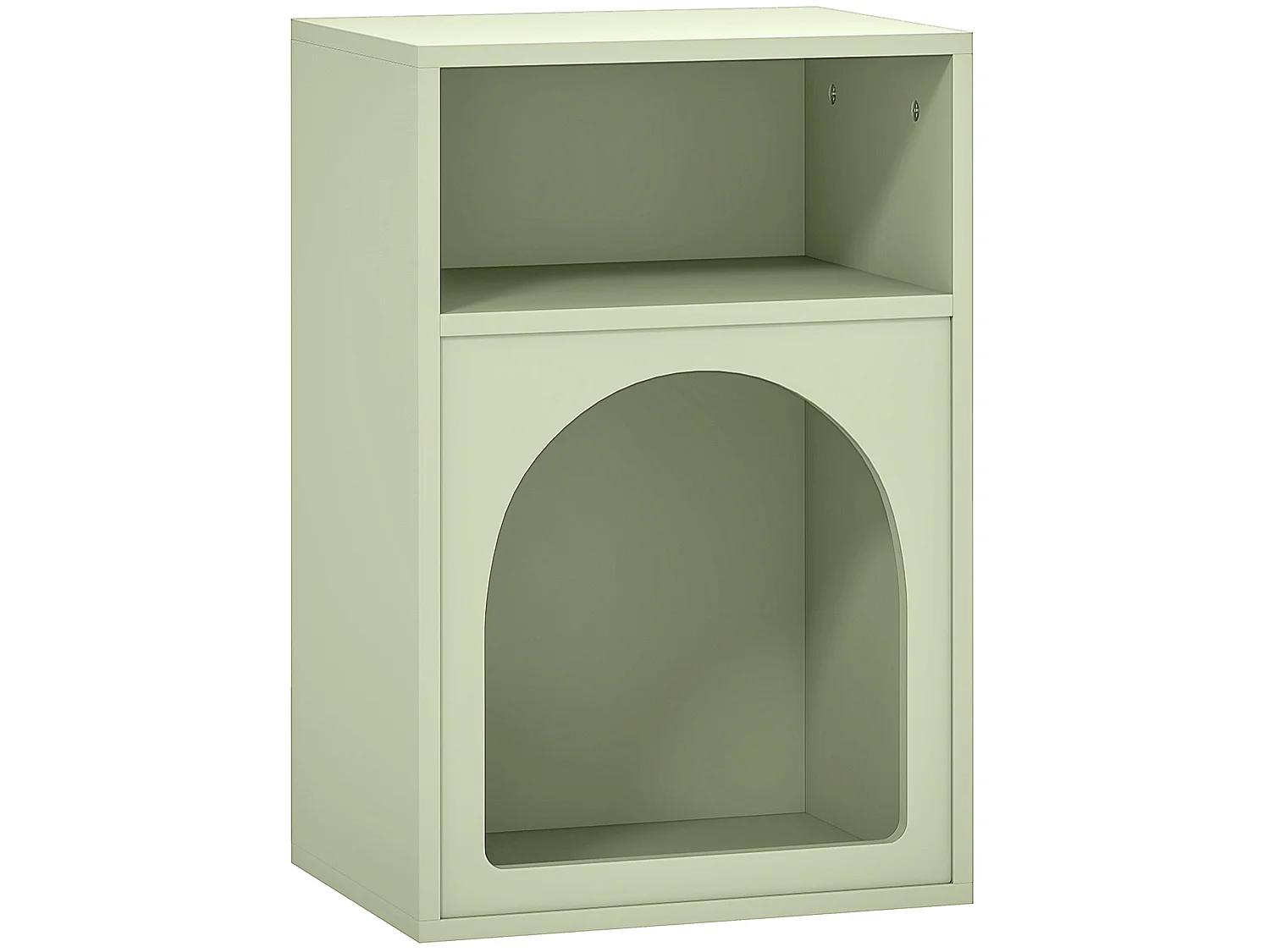 Nimayo Light Green Arched Bedside Table with 2 Open Compartments