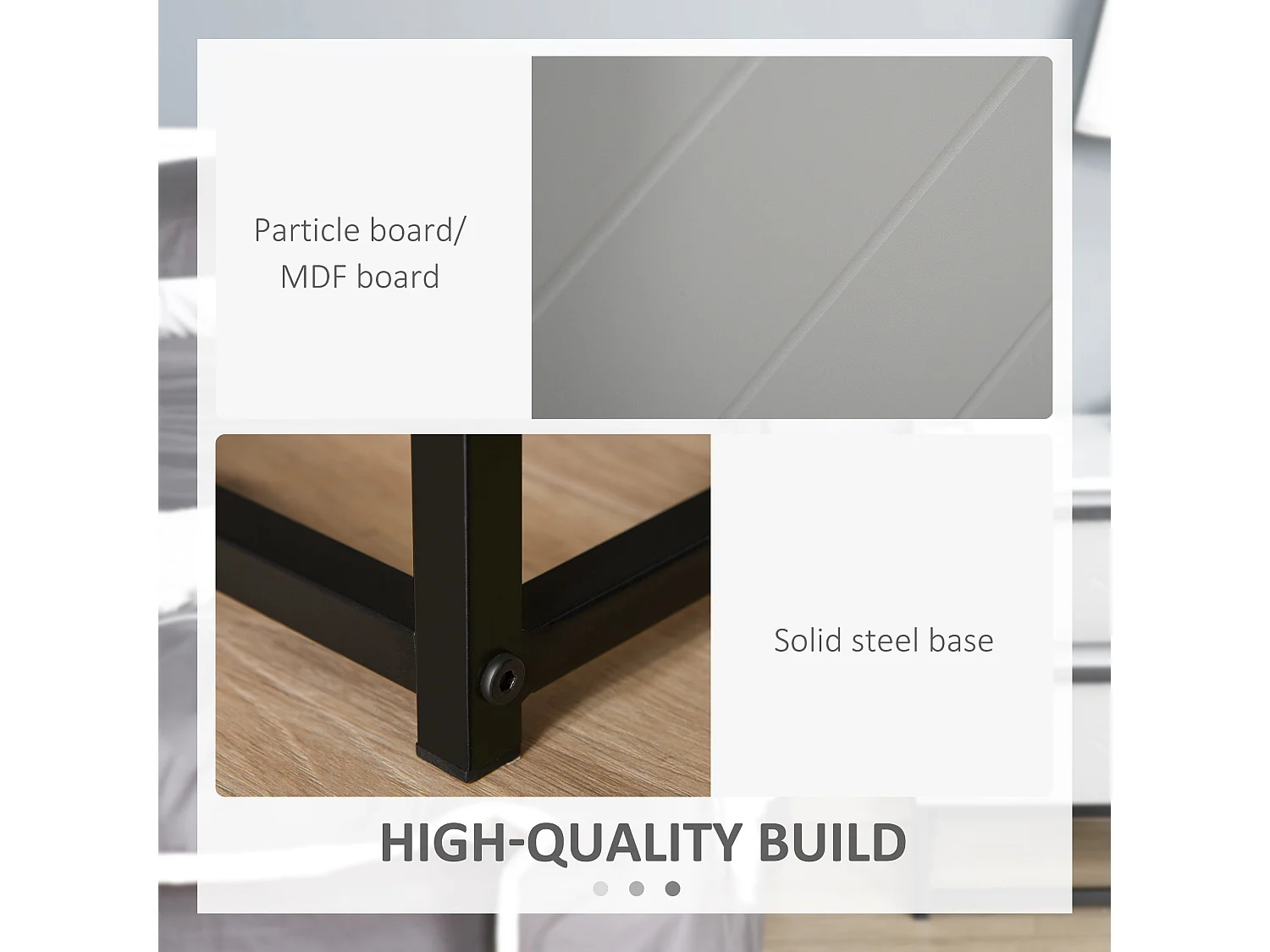 Fael Chevron 2 Drawer Bedside Cabinet White Grey Black